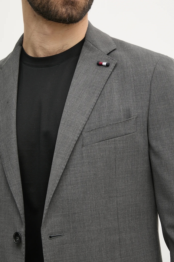 Suknjič s primesjo volne Tommy Hilfiger SQTHL6505.SQTH401 siva