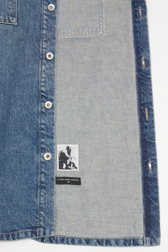 Rick Owens DRKSHDW bezrękawnik jeansowy Tommy Jumbo Outershirt DU01E3764.DWB niebieski