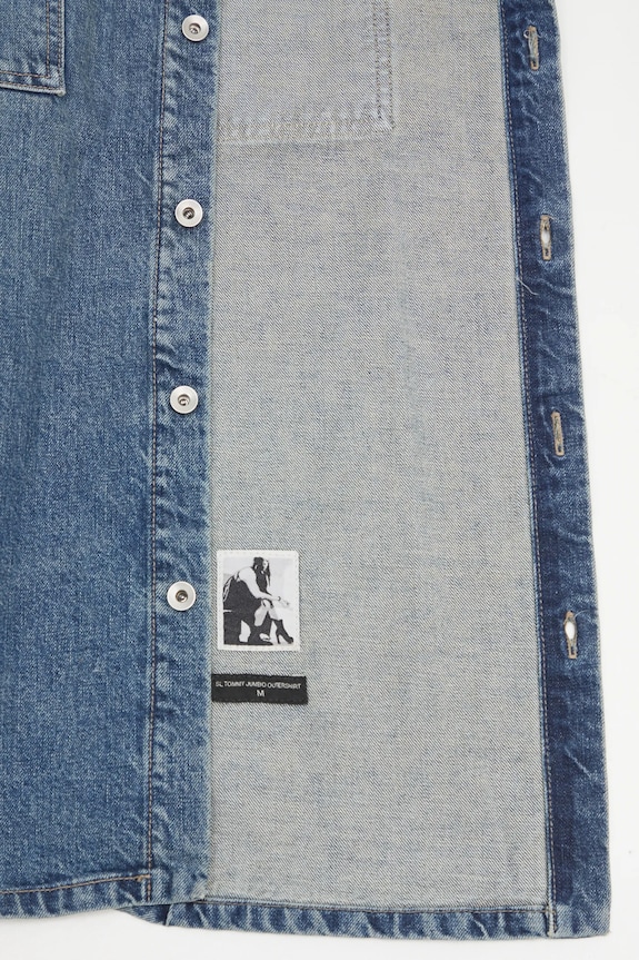 Rick Owens DRKSHDW bezrękawnik jeansowy Tommy Jumbo Outershirt DU01E3764.DWB niebieski