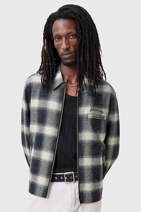 Βαμβακερό μπουφάν AllSaints ELLIS άλλο μαύρο M001OC