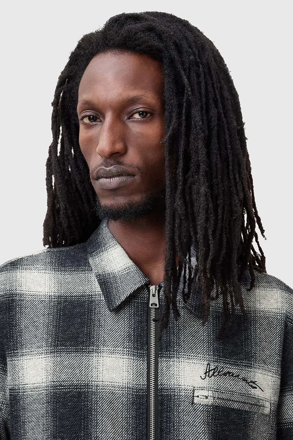 Βαμβακερό μπουφάν AllSaints ELLIS M001OC μαύρο SS25