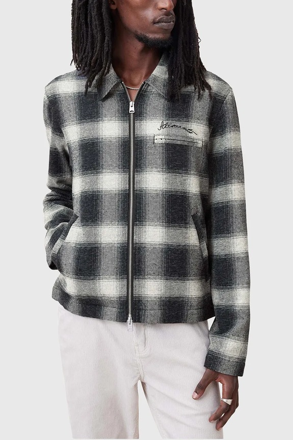 Βαμβακερό μπουφάν AllSaints ELLIS μαύρο M001OC