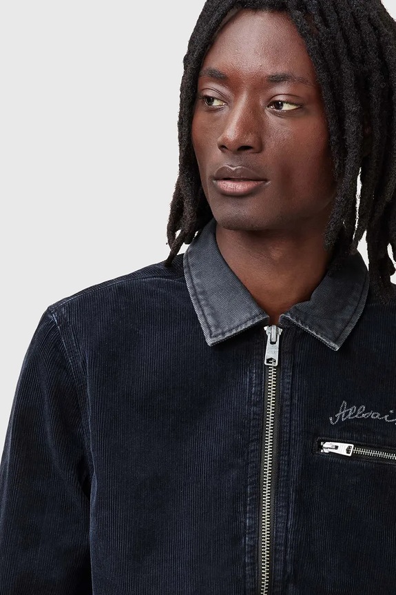 AllSaints kurtka sztruksowa ROTHWELL M016OC granatowy SS25