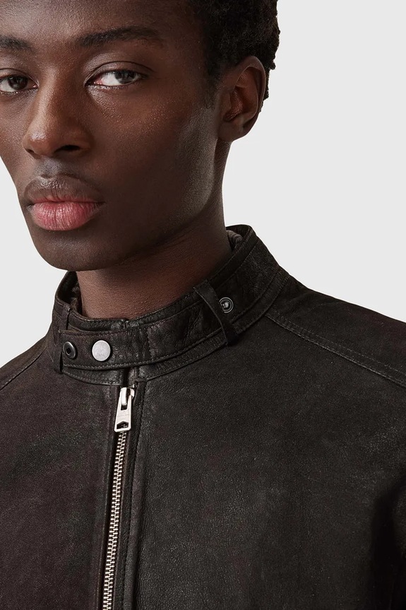 Kožená bunda AllSaints CORA M064LB čierna AA00