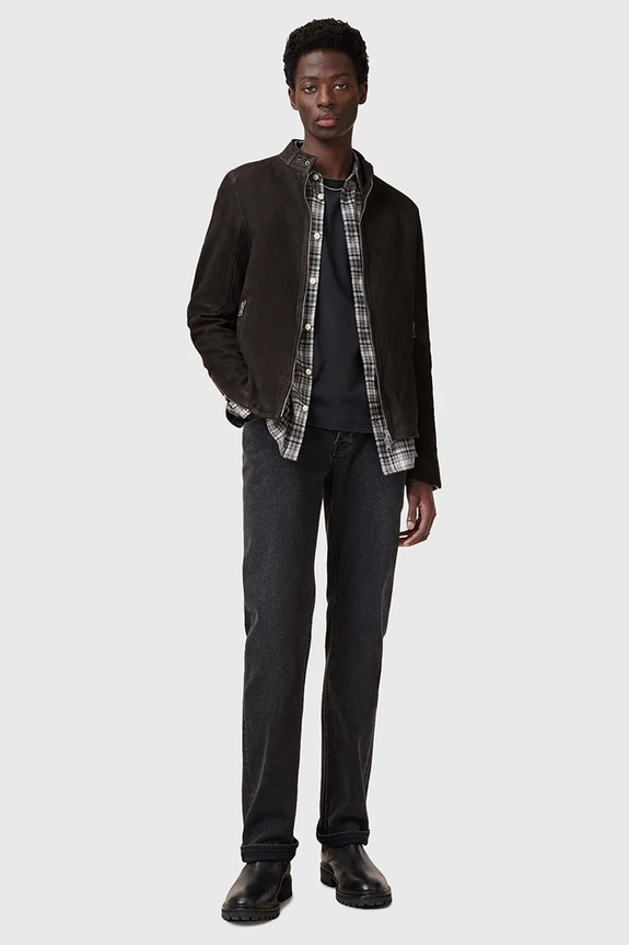 Kožená bunda AllSaints CORA M064LB čierna