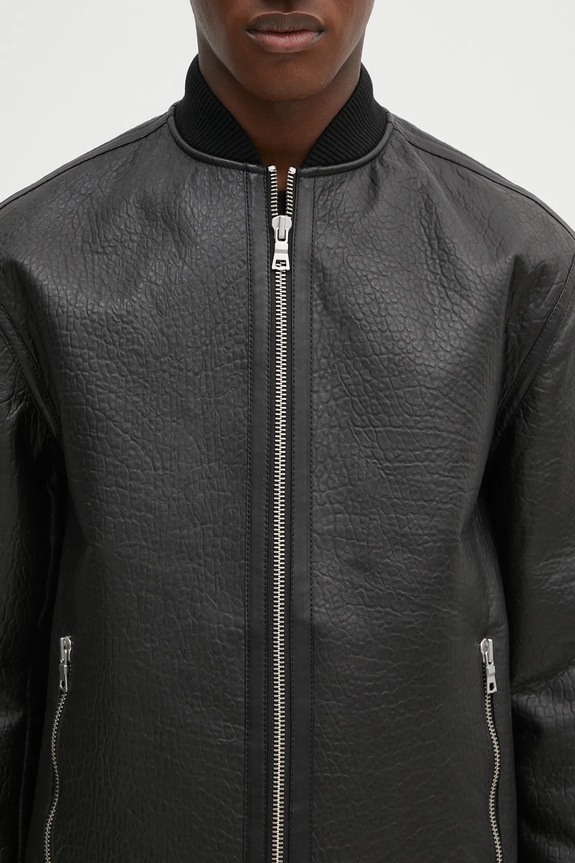 MKI MIYUKI ZOKU giacca in pelle Shearling Bomber Jacket nero SHEARLING.BOMBER.JACKET