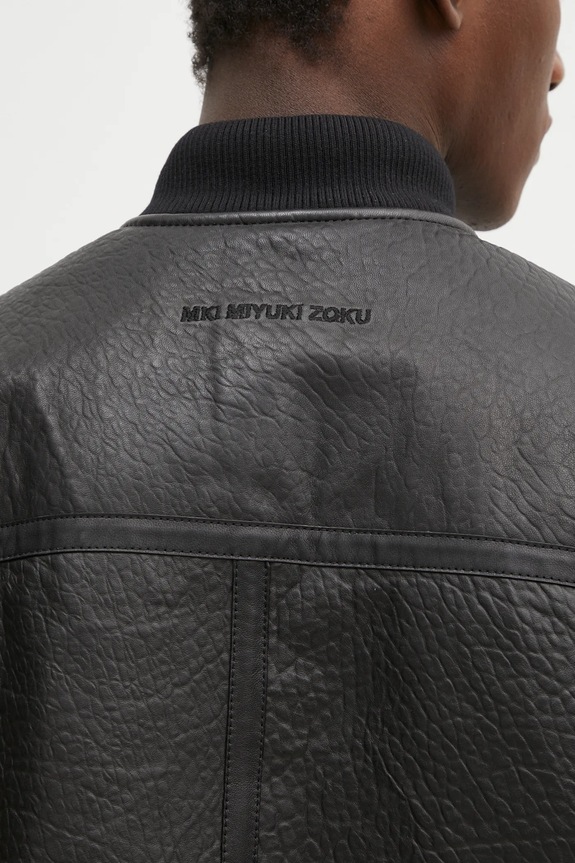 MKI MIYUKI ZOKU giacca in pelle Shearling Bomber Jacket SHEARLING.BOMBER.JACKET nero