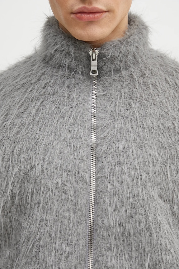 Bunda MKI MIYUKI ZOKU Faux Alpaca Track Jacket sivá FAUX.ALPACA.TRACK.JACK.