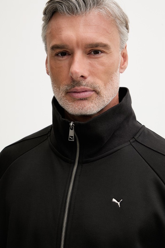 Puma hanorac cu fermoar bărbătesc cu bumbac T7 Track Jacket negru 629936