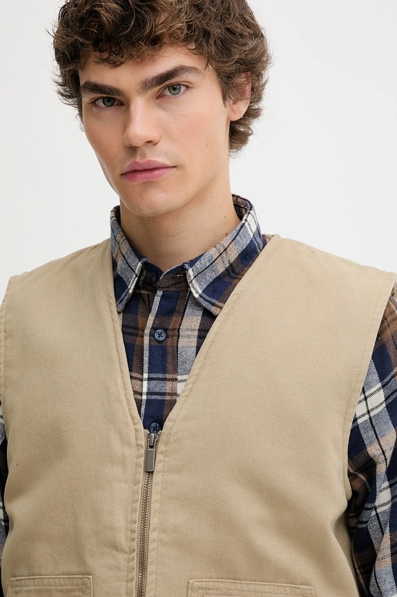 Bavlnená vesta bez rukávov Dickies Duck Canvas Summer Vest Sw Desert Sand béžová DK0A4YQKF021