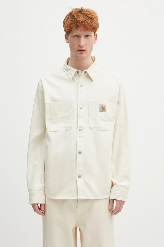 Carhartt WIP giacca camicia Crawford Shirt Jac non isolato beige I034524.05XX