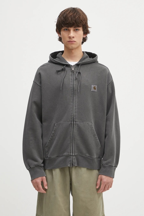 Carhartt WIP cotton sweatshirt Hooded Nelson Jacket cotton gray I033064.87GD