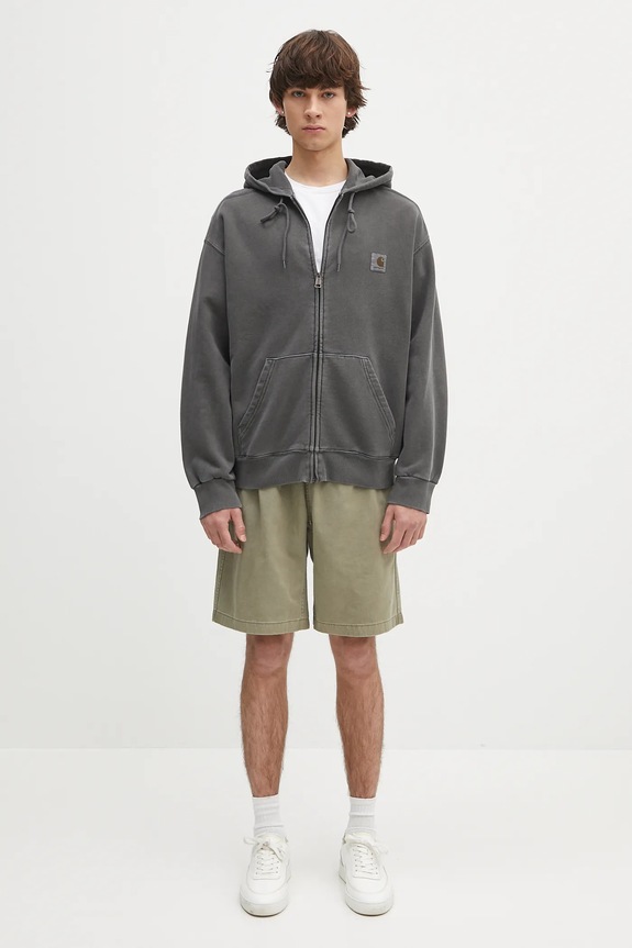 Carhartt WIP cotton sweatshirt Hooded Nelson Jacket I033064.87GD gray