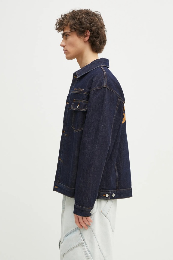 Billionaire Boys Club kurtka jeansowa Script Logo Denim Jacket B25107 granatowy SS25