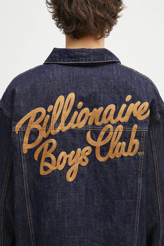 Billionaire Boys Club kurtka jeansowa Script Logo Denim Jacket granatowy B25107