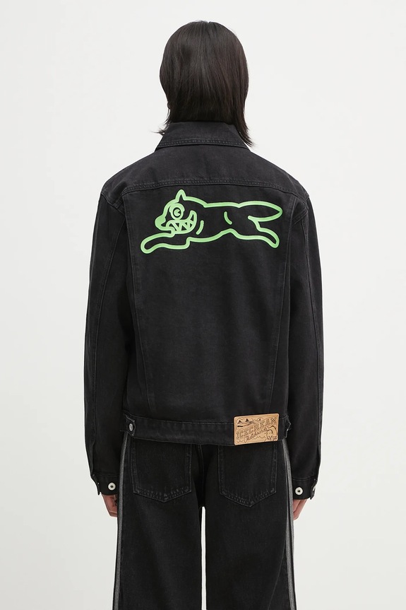 ICECREAM kurtka jeansowa Running Dog Denim Trucker Jacket bez kaptura czarny ICD25101