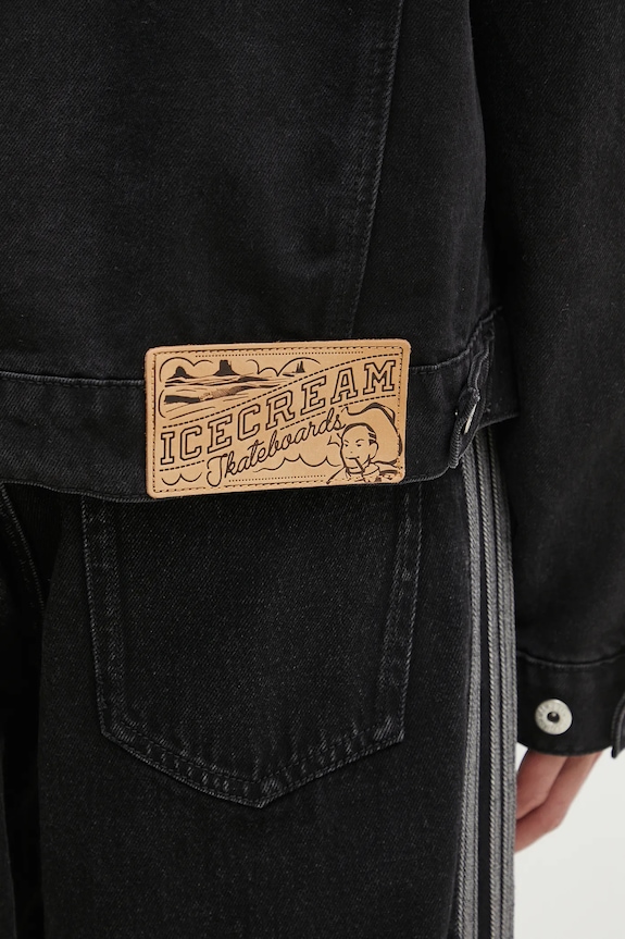 Džínová bunda ICECREAM Running Dog Denim Trucker Jacket černá ICD25101