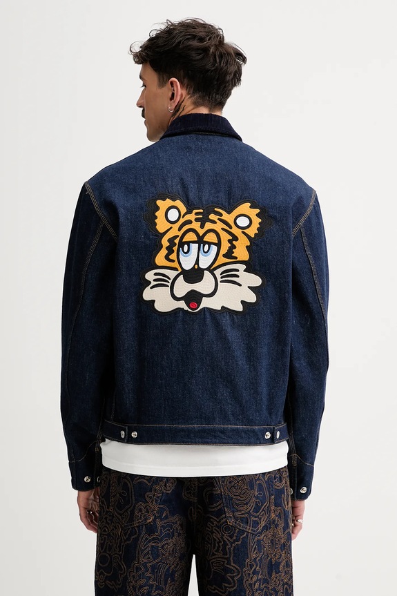 Odzież Kenzo kurtka jeansowa FF55DV1136B1.DM granatowy
