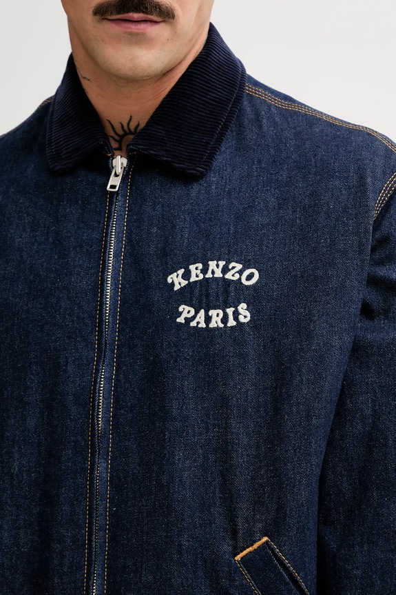Kenzo kurtka jeansowa FF55DV1136B1.DM granatowy