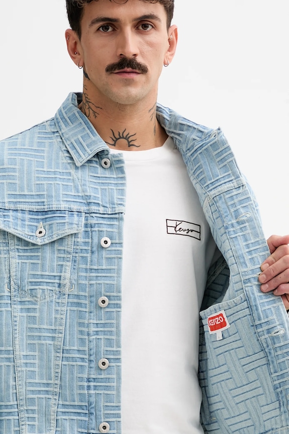 Kenzo kurtka jeansowa FF55DV3026J4.DB