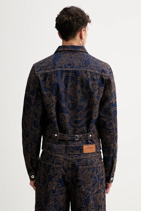 Odzież Kenzo kurtka jeansowa FF55DV3096V1.DM granatowy
