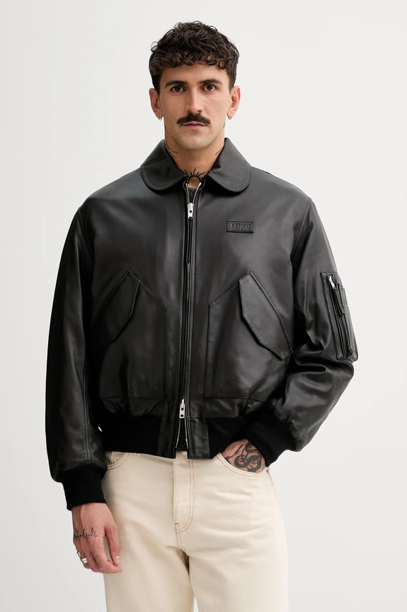 Kenzo kurtka skórzana nieocieplane czarny FF55LB1430AD.99