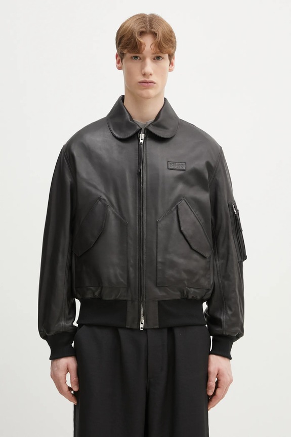 Kenzo giacca in pelle non isolato nero FF55LB1430AD.99