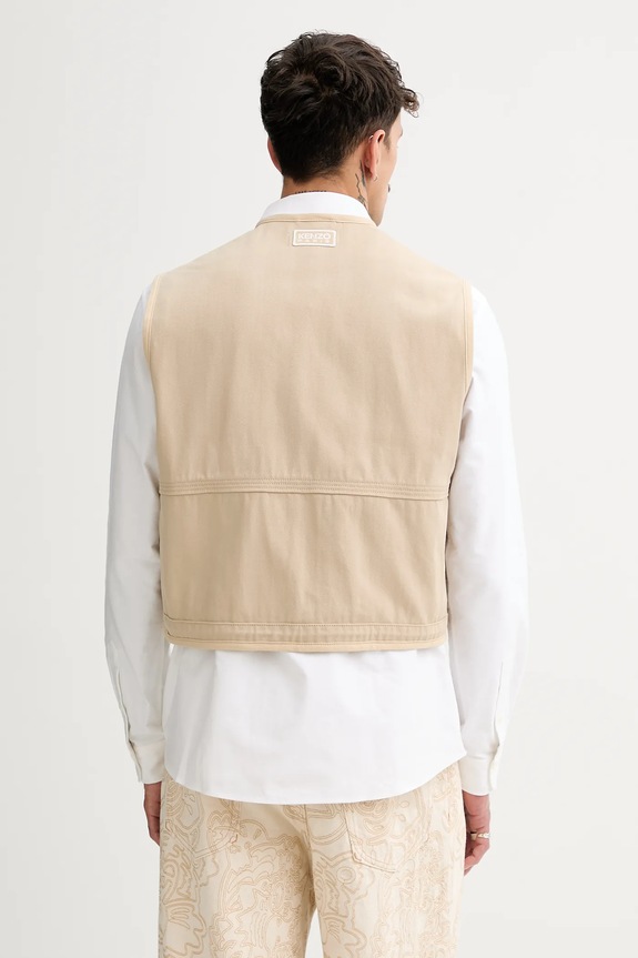 Odzież Kenzo bezrękawnik bawełniany FF55OU0099OT.11 beżowy