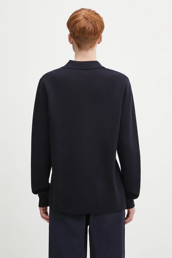 Odzież Norse Projects kardigan wełniany Nicolai Merino Cotton Milano Jacket N45.0619.7004 granatowy