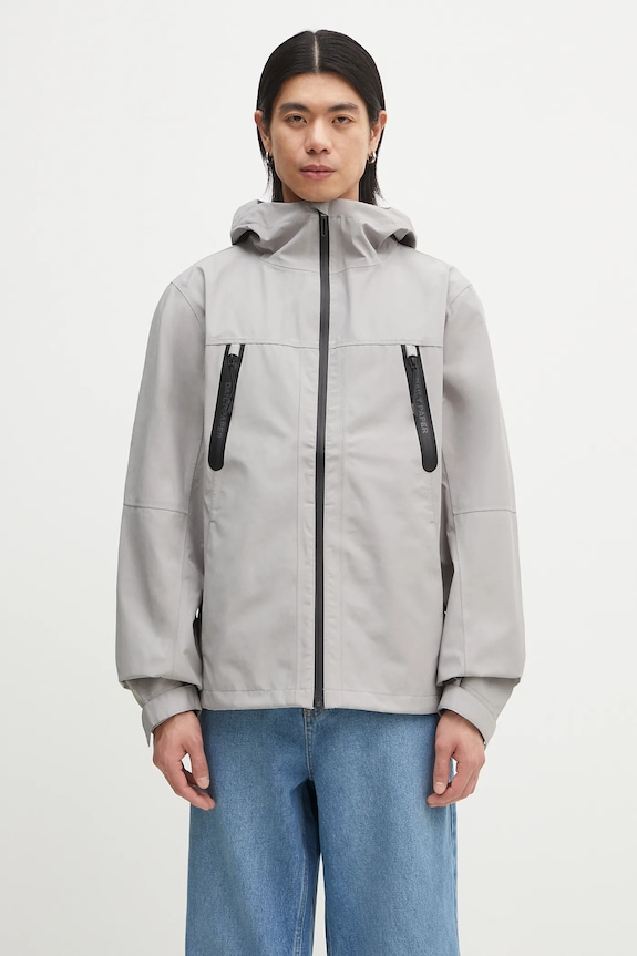 Daily Paper geacă de ploaie Kunle Rain Jacket necaptusit gri 2512003