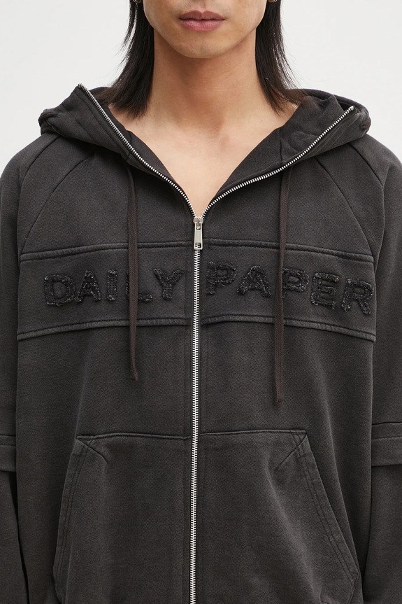Βαμβακερή μπλούζα Daily Paper Garment Wash Jacket μαύρο 2511009
