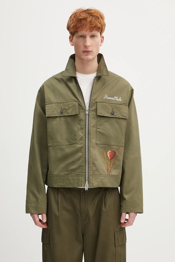Human Made giacca in cotone Military Jacket non isolato verde HM29JK016