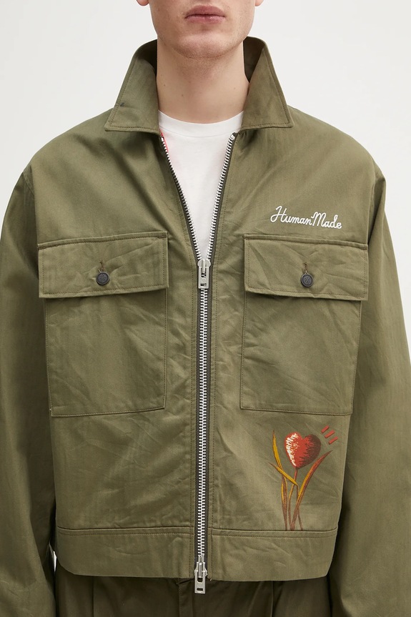 Human Made giacca in cotone Military Jacket verde HM29JK016