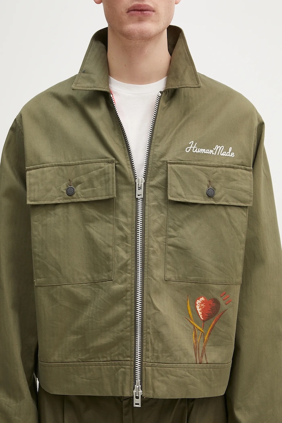 Human Made giacca in cotone Military Jacket verde HM29JK016