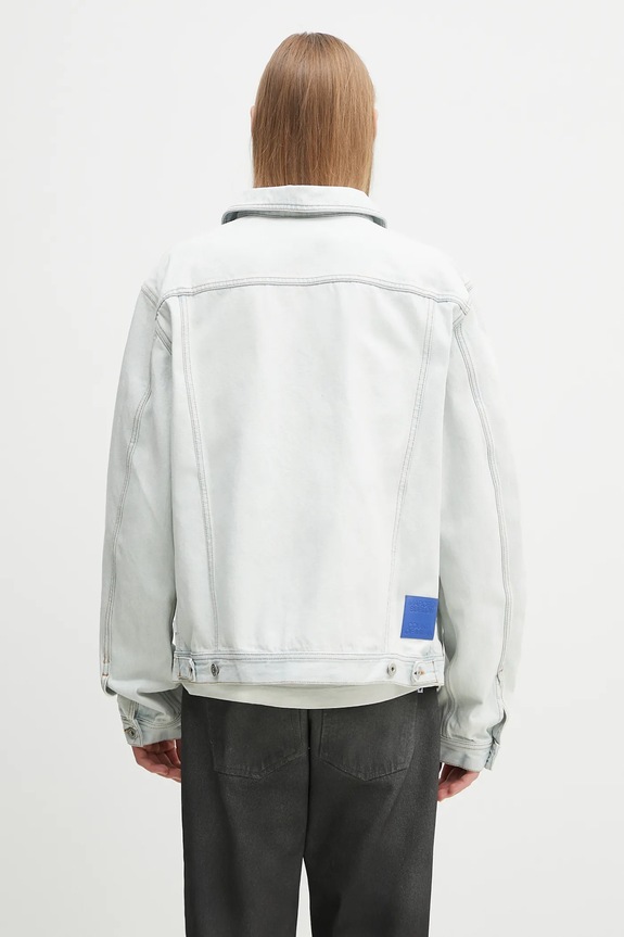 Ρούχα Τζιν μπουφάν Marcelo Burlon Bleach Denim Cargo Jacket Light Blue No CMYE01HS25DEN0014000 μπλε