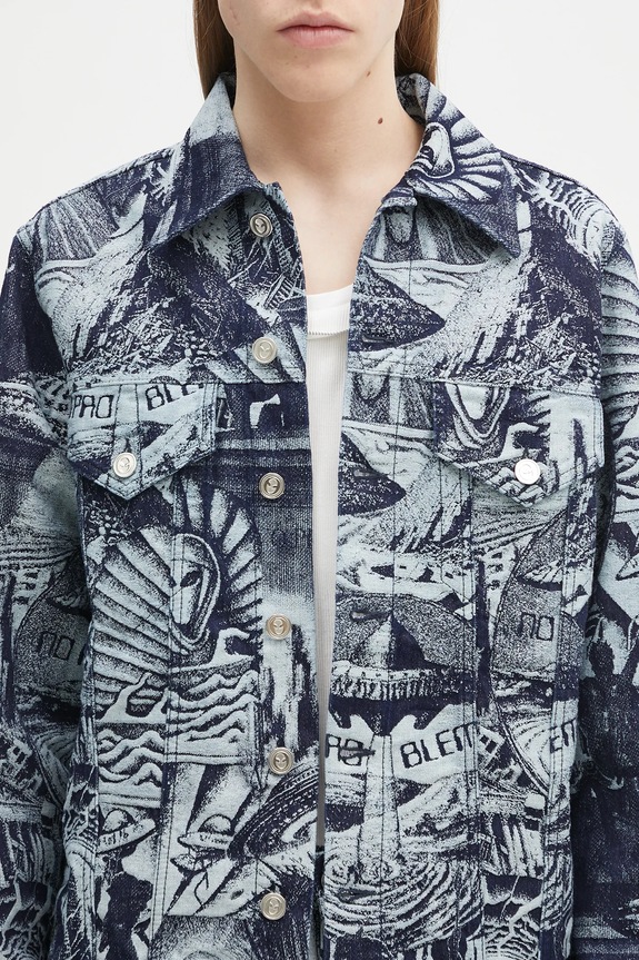 No Problemo kurtka bawełniana Apocalypse Jacquard Trucker Jacket niebieski NP7000003