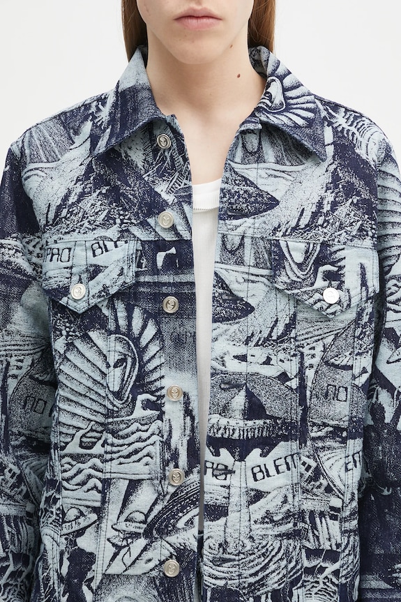 No Problemo cotton jacket Apocalypse Jacquard Trucker Jacket blue NP7000003