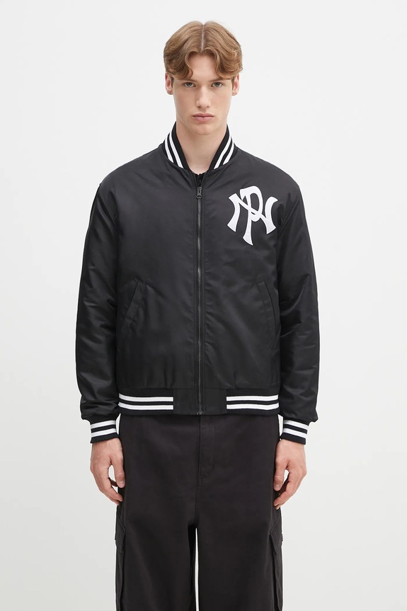 Куртка-бомбер No Problemo NYP Nylon Varsity Jacket без капюшона чёрный NP7040103