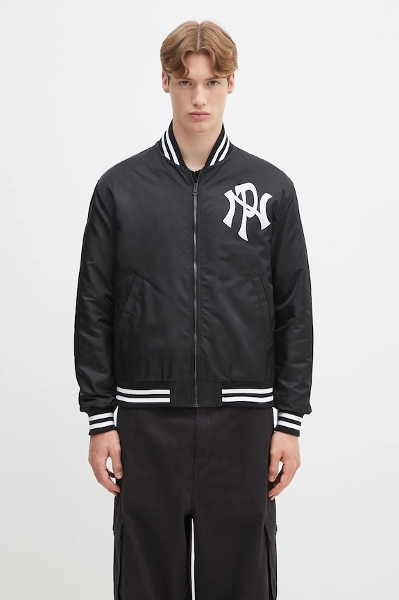 Куртка-бомбер No Problemo NYP Nylon Varsity Jacket без капюшона чёрный NP7040103