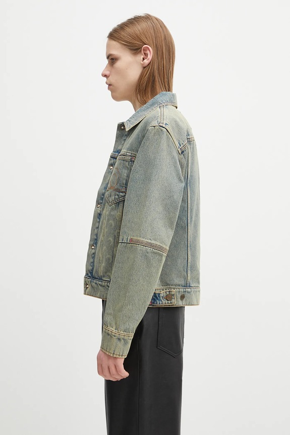 Джинсова куртка Marine Serre Moon Laser Denim Trucker MJA063A.CDEN0003 блакитний SS25