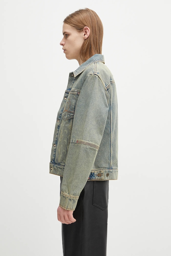 Джинсова куртка Marine Serre Moon Laser Denim Trucker MJA063A.CDEN0003 блакитний SS25