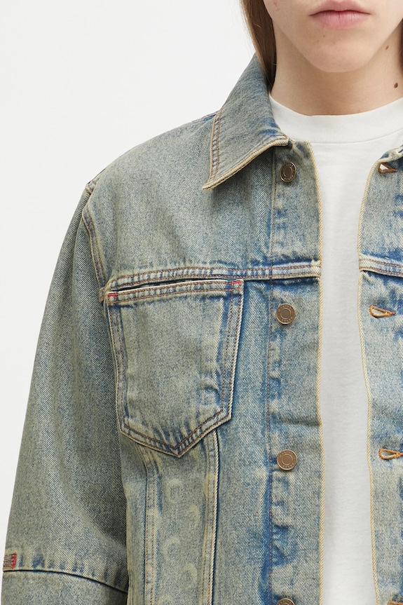 Джинсова куртка Marine Serre Moon Laser Denim Trucker блакитний MJA063A.CDEN0003