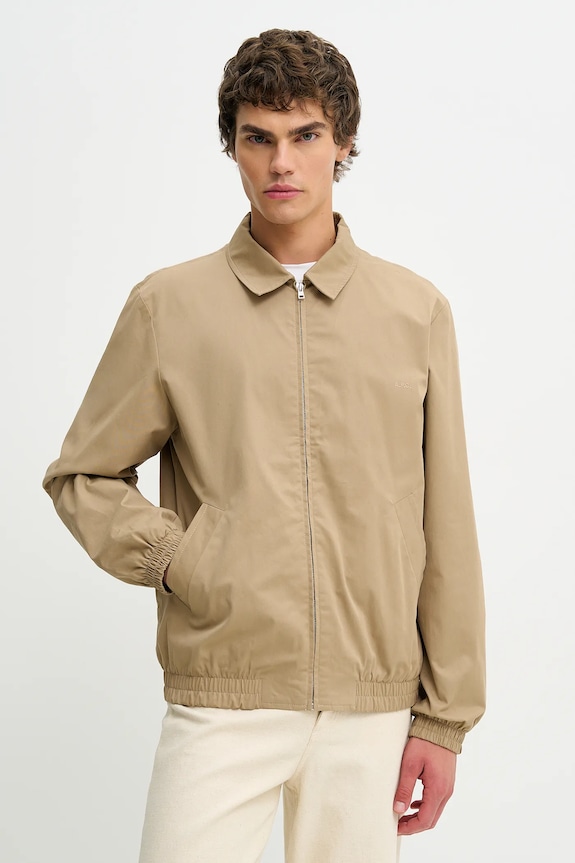 A.P.C. jachetă de bumbac Blouson Gilbert cu captuseala bej COGZR.H02922