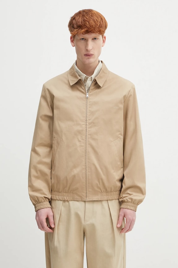A.P.C. jachetă de bumbac Blouson Gilbert fara gluga bej COGZR.H02922