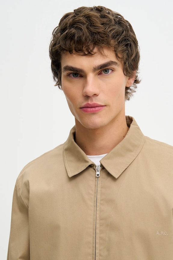 A.P.C. jachetă de bumbac Blouson Gilbert bej COGZR.H02922