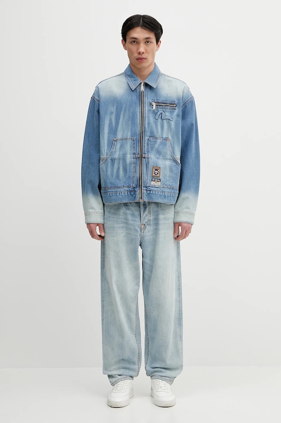 Evisu geacă jeans Worker Denim w Emboss Kamon 2ESHTM5DJ1038