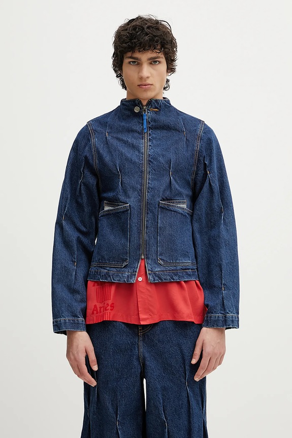 Ader Error kurtka jeansowa Apparel-Top nieocieplane granatowy BO01SSJK0108BL