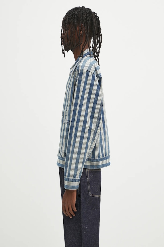 Human Made koszula bawełniana Work Jacket HM29JK010 niebieski SS25