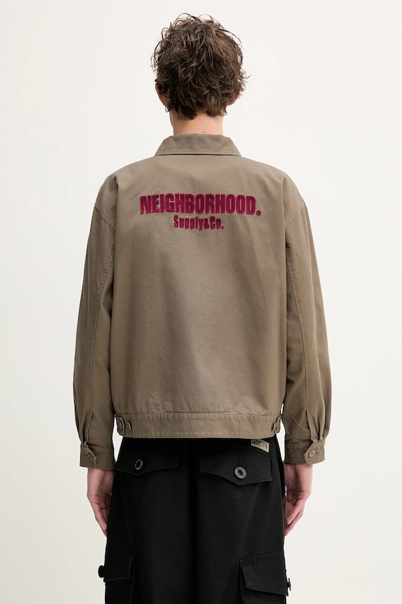Odzież NEIGHBORHOOD kurtka bawełniana Zip Work Jacket 251TSNH.JKM02 zielony
