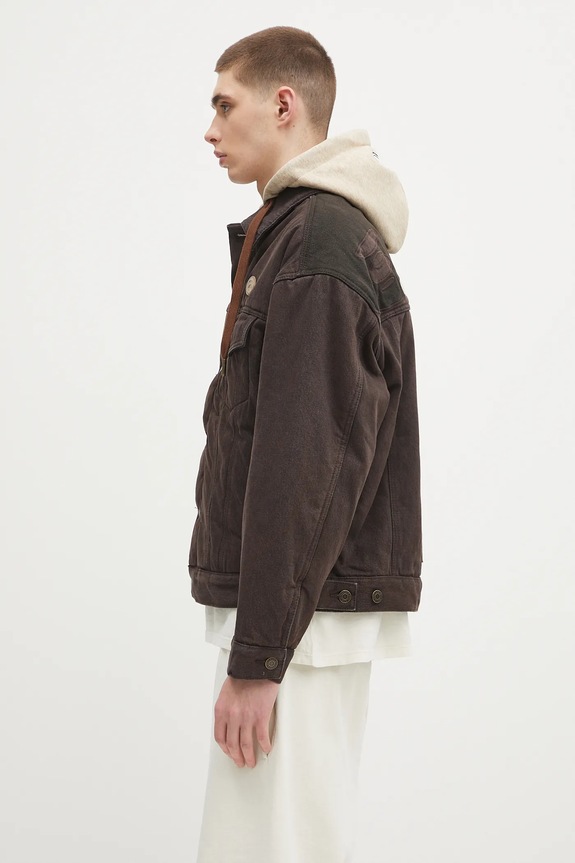 AAPE kurtka jeansowa Main AAPJKM7679XAN brązowy SS25
